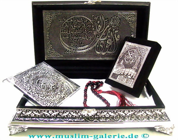 Koran Quran Truhe Schwarz Silber